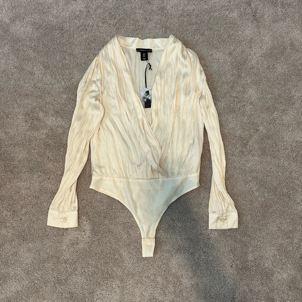 Women’s Satin Plunge Neck Bodysuit